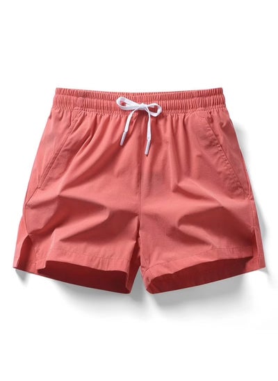 Buy 2024 Mens Summer Ice Silk Casual Shorts Elastic Running watermelon red in Saudi Arabia