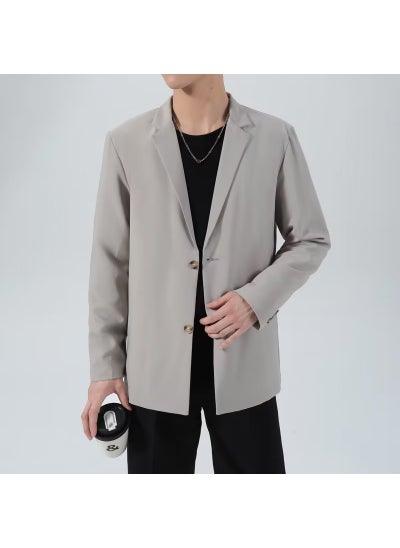 Buy British Style Mens Casual Blazer Suit Jacket Light gray in Saudi Arabia