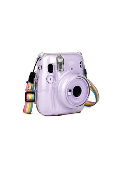 Buy Hard Case For Fujifilm Instax Mini 11 Instant Camera With Adjustable Strap Clear Transparent in UAE