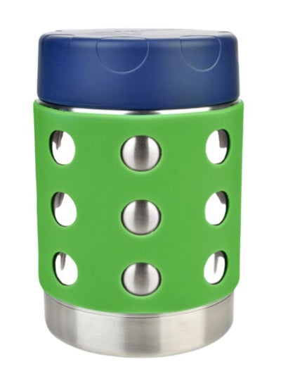 اشتري Thermal Food Jar Triple Insulated 355 ML, Navy Lid, Green Dots في الامارات