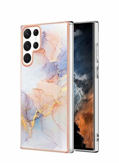 Buy Marble Design Compatible with Samsung Galaxy S22 Ultra 6.8 Inch Case for Girls, Full Camera Lens Protection Slim Shockproof Soft Case for Galaxy S22 Ultra 2022 in Saudi Arabia