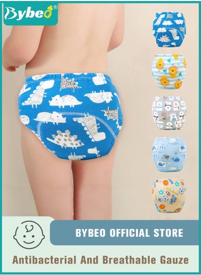 Buy 5 Piece Potty Training Underwear, 6 Layers Breathable Cotton Absorbent Trainer Pants for Toddler Baby Boys Girls Waterproof in Saudi Arabia