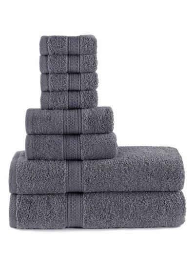 Buy COMFY 8 PIECE 100% COMBED COTTON 600 GSM QUICK DRY HIGHLY ABSORBENT TOWEL SET INCLUDES 2 BATH TOWELS, 2 HAND TOWELS AND 4 FACE TOWELS in UAE