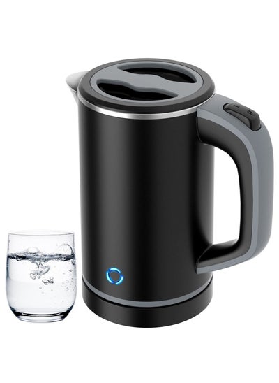 Buy Small Electric Kettle, Travel Mini Hot Water Boiler Heater, 304 Stainless Steel 0.8L Portable Electric Kettles or Boiling Water,  with Auto Shut Off for Camping, Travel, Office and More. in UAE