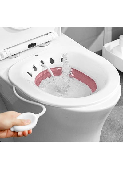 Buy Sitz Bath for Toilet Seat Foldable Sitz Bath for Toilet Portable Sitz Bath Basin with Flusher Steam Seat Bidet for Postpartum Care Hemorrhoids Recovery in Saudi Arabia