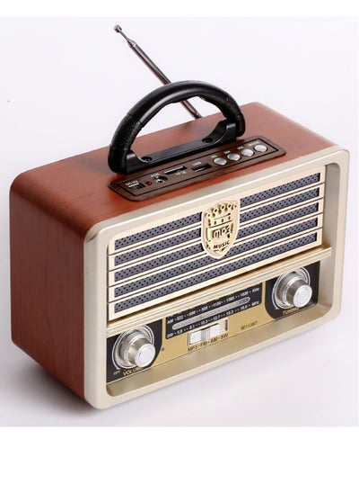 Buy Wooden Retro Wireless Bluetooth Speaker with SD Card U Disk FM Radio in UAE