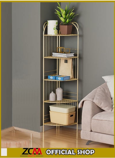 Buy Household Floor Standing Corner Multi-layer Storage Rack, Suitable for Living Room, Bedroom, Bathroom 30x30x145cm in UAE