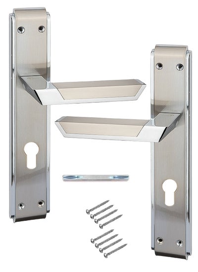 Buy Pair Of Heavy Duty Door Handles Silver in Saudi Arabia