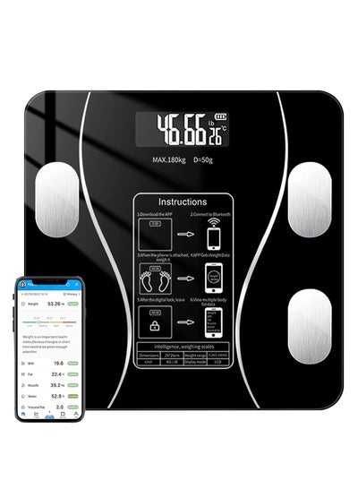 Buy Digital Personal Scale, Smart Body Weight Scale with Bluetooth and App, USB Rechargeable Body Compos in Egypt