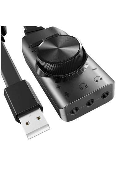 Buy USB Sound Card Adapter External Sound Card USB to Audio Adapter with Volume Control 3.5mm External Audio Converter for Windows and Mac Plug & Play No Drivers Needed in Saudi Arabia