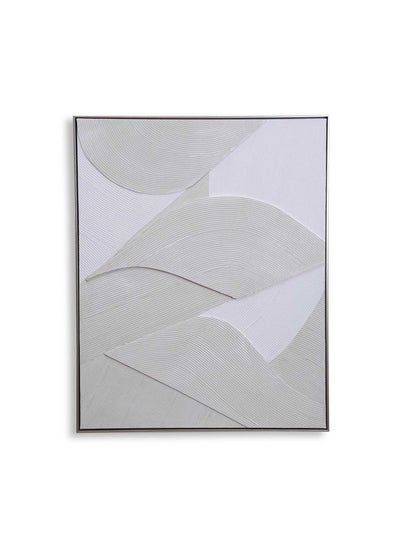 Buy Asher Abstract Framed Canvas Art 80x5x100cm-Cream in UAE