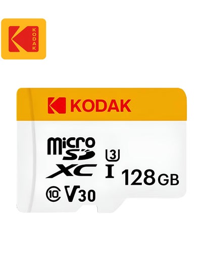اشتري بطاقة ذاكرة فلاش KODAK سعة 128 جيجابايت، بطاقة ذاكرة Micro SD 4K HD تسجيل فيديو U3 Class10 V30 A1 للكاميرا الأمنية والهاتف والأجهزة اللوحية ووحدة التحكم في الألعاب ومسجل القيادة في السعودية