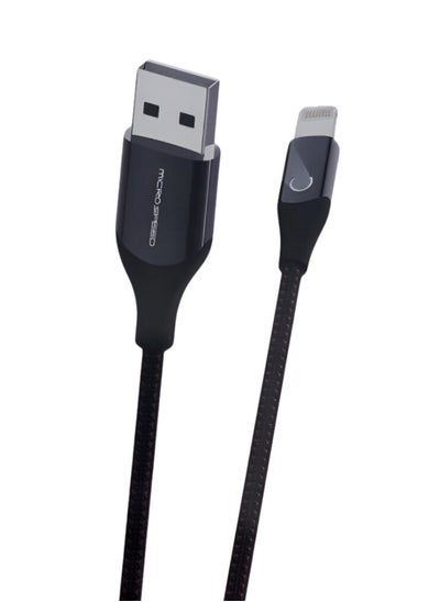 اشتري iPhone USB cable, 1 meter, fabric - M/MS-51, LED lighting, Micro speed brand في السعودية