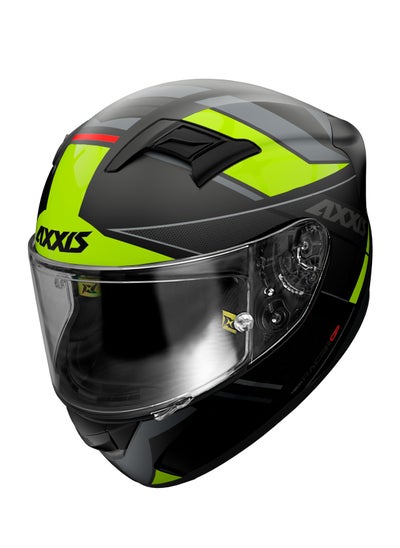 Buy FULL FACE helmet AXXIS GP RACER SV FIBER tech matt fluor yellow XXL in UAE