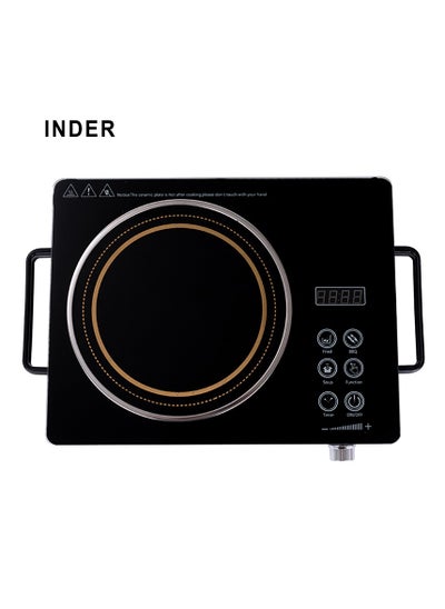 Buy Induction Cooker Digital Display Screen Touch Panel Electric Stove 2200W High-Temperature Resistant Glass Fireproof Material Stainless Steel Body Ceramic Heating Element (UK Plug) in UAE