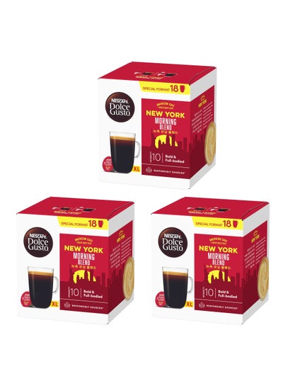 Buy New York Morning Blend Coffee, 18 Capsules, Pack of 3 in UAE