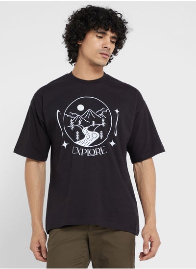 Buy Contrast Printed T Shirt in UAE