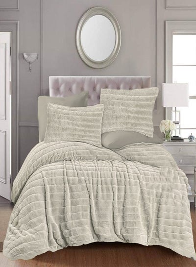 Buy Pacha Home Diana model Quilt + 2 pillowcases - Color: Cream - Size: 220*240 - Weight: 6 kg. in Egypt