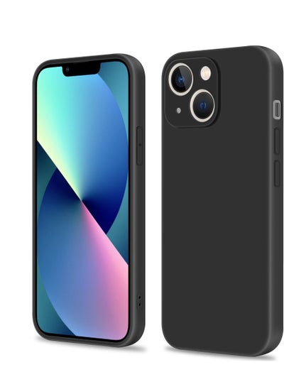 اشتري INFOSUN Compatible with apple iPhone 13 Full Coverage for Protective Case, Ultra Slim Soft Silicone Gel TPU Cover, Matte Surface Ultra-Thin Case, for iPhone 13 (Black) في السعودية