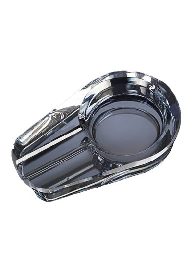 Buy Ashtray Large Slot Single Crystal Glass for Outdoors Indoors Patio Outside(Blue) in UAE