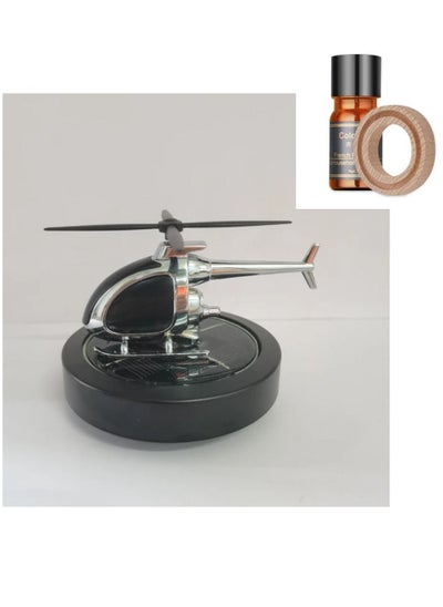 Buy Car Air Freshener Helicopter Solar Energy Rotating Aromatherapy Aviation Al Alloy Diffuser Interior Decoration Accessories Diffuser For Car And Home in UAE