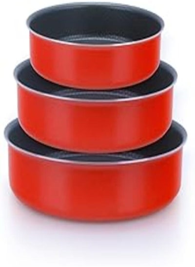 Buy Trueval Teflon oven tray practical sizes 24-26-30 long life, red, set consisting of 3 in Egypt