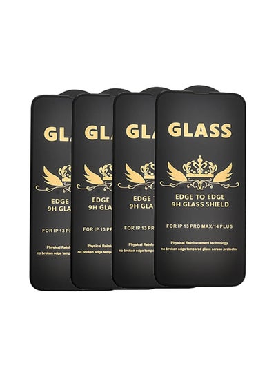 Buy G-Power 9H Tempered Glass Screen Protector Premium With Anti Scratch Layer And High Transparency For Iphone 14 Plus Set Of 4 Pack  6.7" - Black in Egypt