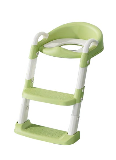 Buy Baby Potty Training Seat With Step Stool Ladder, Green in Saudi Arabia