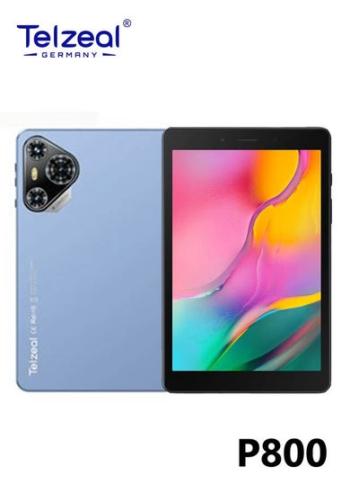 Buy Telzeal P800 Tablet 8 Inch Android 12 Tablet with Dual SIM 6GB RAM 256GB ROM 5G WiFi 5000mAh Battery and Wireless Keyboard Blue in UAE