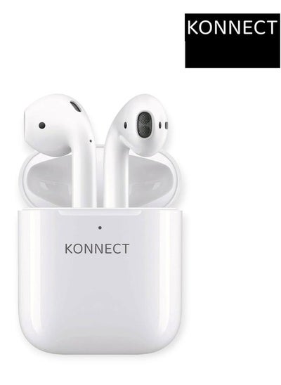 Buy KN-T03S TWS Semi In-Ear Earphones Wireless Earbuds And Equipped With Anti-Fingerprint Silicon Case With Power Box Standard Version White in Saudi Arabia