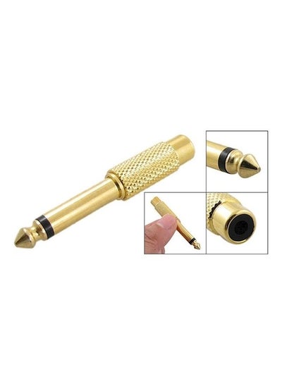 Buy Gold Plated 6.3mm Mono Plug To Female RCA Jack Adapter Converter Stereo Audio in UAE