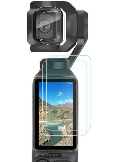 اشتري DJI Pocket 3 Lens and LCD Screen Protector, 9H Tempered Glass Film for Full Screen Protection, Touch Sensitive Accessories في السعودية