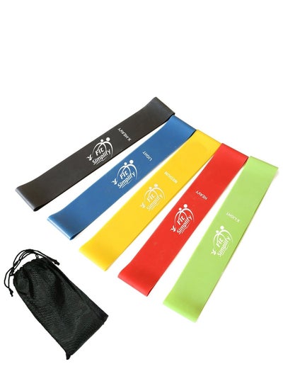Buy Resistance Loop Exercise Bands with Carry Bag, Set of 5 PCS in Egypt