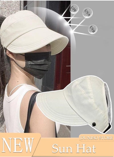 Buy Women's Ponytail Wide Brim Sun Hat Breathable Mesh Foldable Beach hat Hiking Cap UV Protection UPF50+ Outdoor Sunhat Hang Mask For Beach Vacation in Saudi Arabia