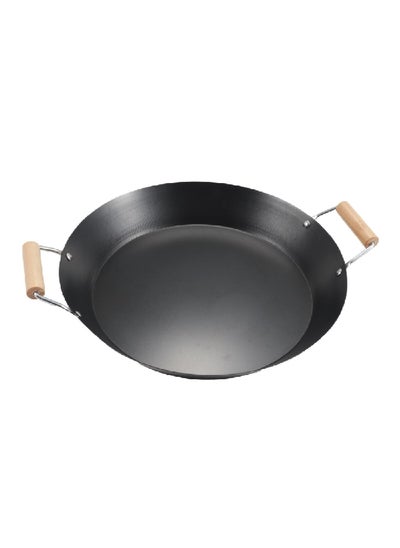 Buy High Quality Paella Pan with Wooden Handle Black and Beige 38 cm 31938-HE in Saudi Arabia