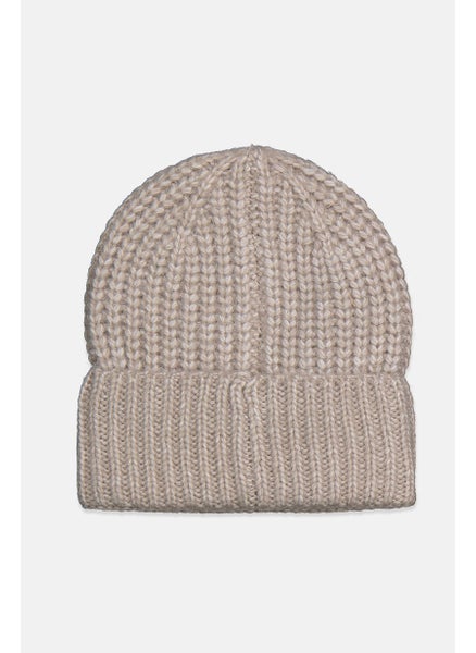 اشتري Women Cable Knit Beanie, Beige في الامارات