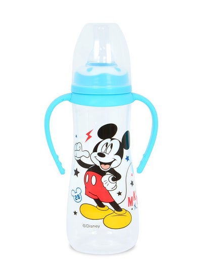 Buy Mickey Mouse Baby Feeding Bottle With Hood 3 Months  250Ml 80Z in UAE