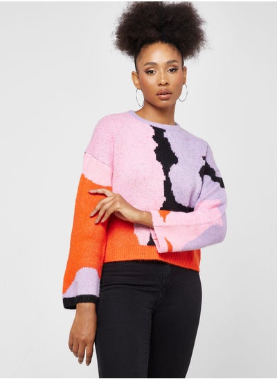 Buy Color Block Knitted Sweater in UAE