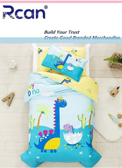 اشتري Rcan 3-Piece Set Kids Cartoon Kindergarten Nap Print Pattern Design Duvet Cover Bedding Set Cotton for Boys Girls, Multicolor, 120x150cm في السعودية