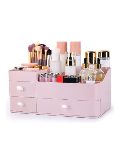 Buy Makeup Organizer with Drawers,Large Capacity Countertop Organizer for Vanity,Bathroom and Bedroom Desk Cosmetics Organizer in UAE