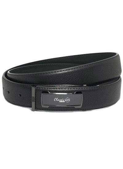 اشتري Classic Milano Men’s Leather Belt for men Fashion Belt Ratchet Dress Belts for men with Profile Plate Buckle for Men's Belt Enclosed in an Elegant Gift Box (Black) by Milano Leather في الامارات