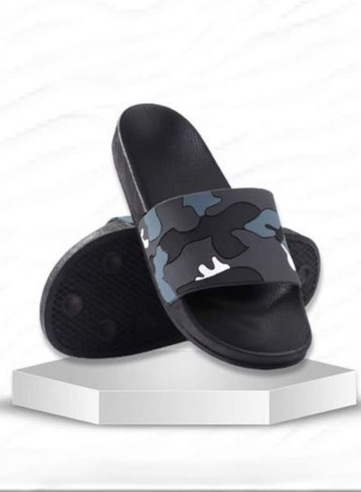 Buy Slipper for men and youth, medical, silicone upper and rubber sole, black * gray color in Egypt