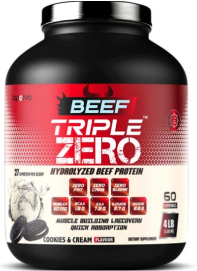 Buy Beef Triple Zero Hydrolyzed Protein Powder Cookies and Cream 4 lb in Saudi Arabia