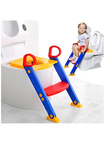 Buy Baby Toilet Potty Training Seat, Training Toilet Seat, Potty Seat with Step Stool Ladder, for Kids Boys Girls Toddlers, Comfortable Safe Potty Seat, with Anti-Slip Pads in UAE