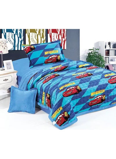 Buy Soft Bed Comforter Set Bedspread Velvet Plush Coverlet for All Seasons Kids Twin Quilt Set Single Bedding 3pcs in UAE