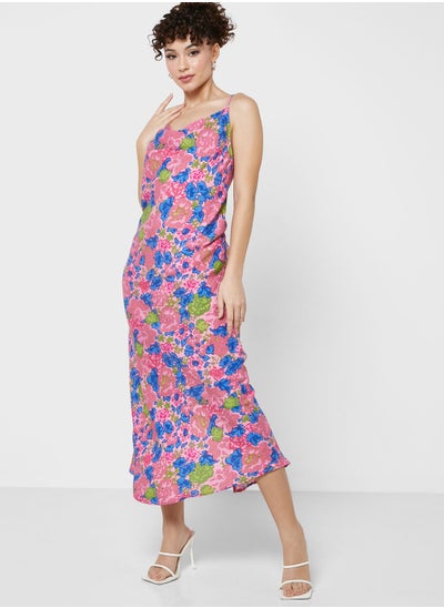 Buy Cowl Neck Floral Dress in Saudi Arabia