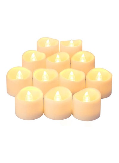 Buy Flameless Candles [12 Pack] Battery Operated LED Votive Flickering Tealights Candles with Warm White Light for Wedding, Birthday Party, Holidays, Eid Ramadan Home Decoration in UAE