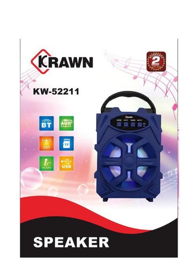 Buy Portable Bluetooth Speaker, FM Radio, SD Card and USB Port, Plays MP3 Files in Saudi Arabia