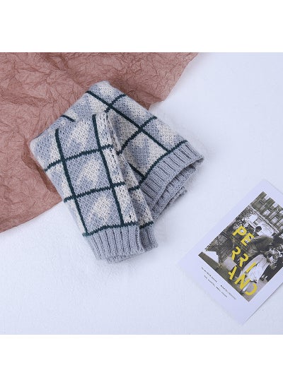 Buy Kids Winter Knit Scarf Plaid Warm Neck Gaiterhoundstooth gray houndstooth gray in Saudi Arabia