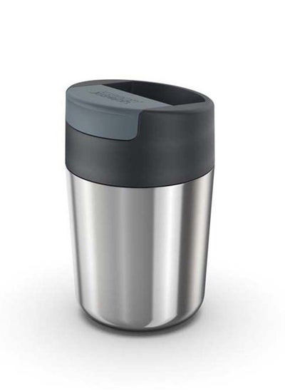 Buy Joseph Joseph Travel Mug Flip-Top Cap Completely Covers Mouthpiece For Better Hygiene Leakproof Screw-Top Lid Reusable And Bpa-Free Comfortable Non-Slip Grip 340 Ml (Stainless-Steel) in Saudi Arabia